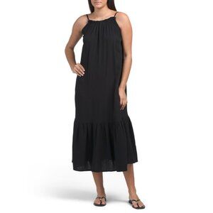 COLOURBROOKE Black Low Back Strappy Maxi Dress